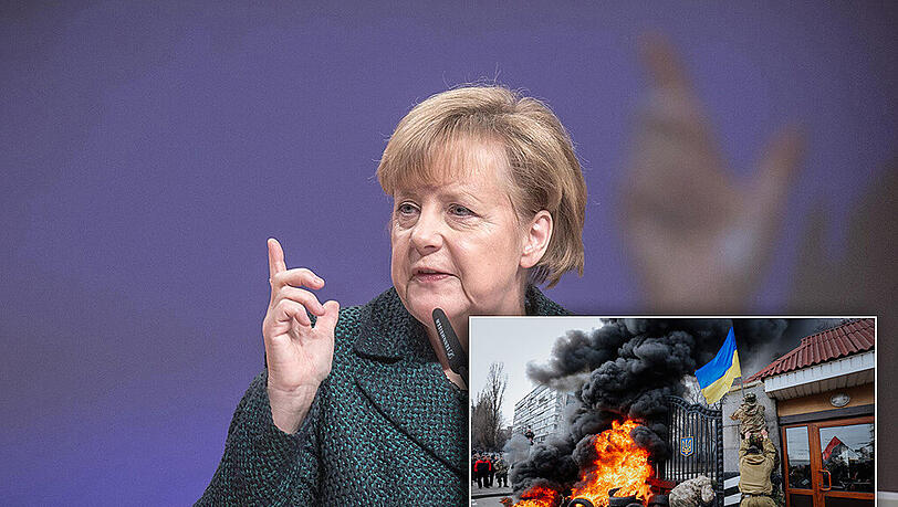 Bundeskanzlerin Angela Merkel: "Deutschland wird die Ukraine mit Waffen nicht unterstützen. Ich bin fest davon überzeugt, dass dieser Konflikt militärisch nicht gelöst werden kann". Bundeskanzlerin Angela Merkel: "Deutschland wird die Ukraine mit Waffen nicht unterstützen. Ich bin fest davon überzeugt, dass dieser Konflikt militärisch nicht gelöst werden kann".