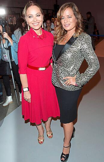 Bringen Glamour in die Hauptstadt: Schauspielerin Ornella Muti (l.) und Designerin Jade Jagger auf der Modenschau von Lavera im Rahmen der Berliner Fashion Week.