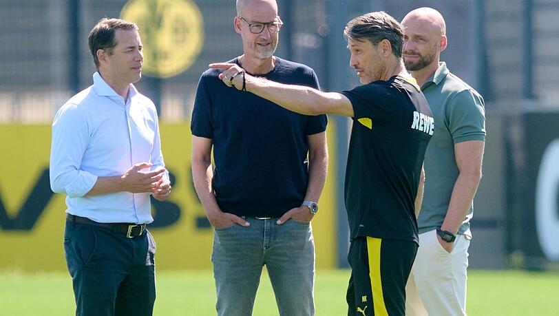 Die BVB-Bosse wollen das Team von Trainer Niko Kovac (2.v.r.) noch mal verstärken. (Archivbild) Die BVB-Bosse wollen das Team von Trainer Niko Kovac (2.v.r.) noch mal verstärken. (Archivbild)