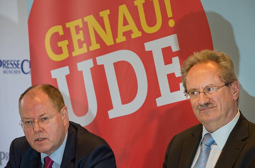 Gemeinsam gegen die Union: Das rote Spitzenduo Peer Steinbrück und Christian Ude am Dienstag im Münchner Presseclub
