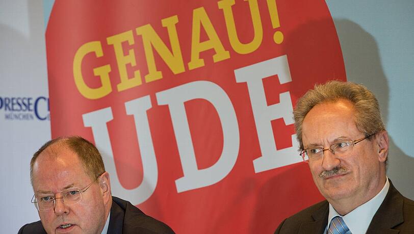 Gemeinsam gegen die Union: Das rote Spitzenduo Peer Steinbrück und Christian Ude am Dienstag im Münchner Presseclub Gemeinsam gegen die Union: Das rote Spitzenduo Peer Steinbrück und Christian Ude am Dienstag im Münchner Presseclub
