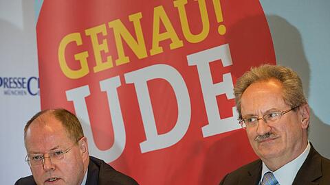Gemeinsam gegen die Union: Das rote Spitzenduo Peer Steinbrück und Christian Ude am Dienstag im Münchner Presseclub
