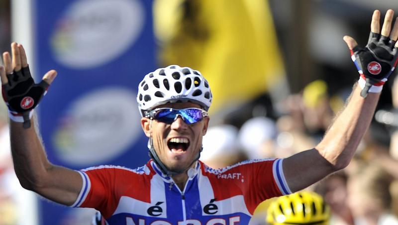 Der Norweger Thor Hushovd jubelt über den WM-Titel Der Norweger Thor Hushovd jubelt über den WM-Titel