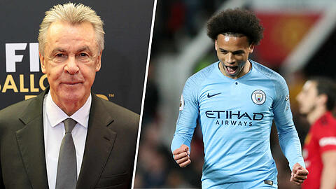 Trotz eines möglichen Transfers von Leroy Sané (r.) würde der FC Bayern nicht zu den Favoriten in der Champions League gehören, meint Ex-Bayern-Trainer Ottmar Hitzfeld im AZ-Interview.