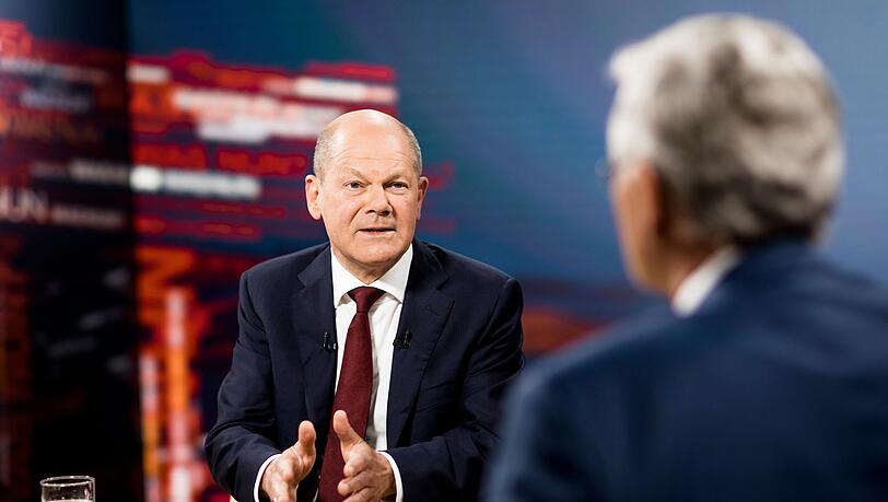 Bundeskanzler Olaf Scholz im Interview im ZDF.