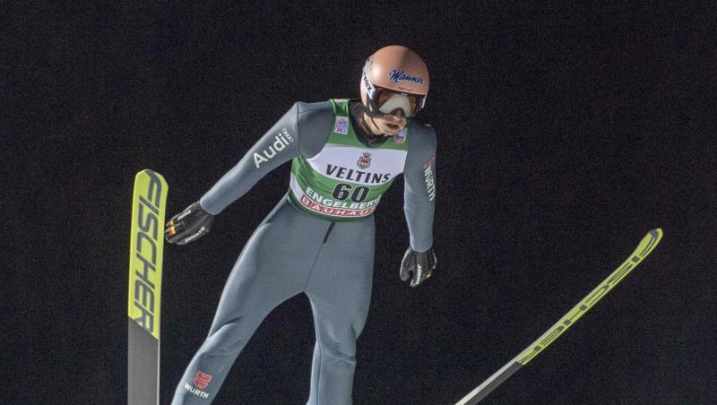 Skispringer Karl Geiger in Aktion. Skispringer Karl Geiger in Aktion.
