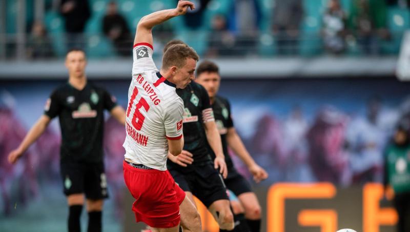 Lukas Klostermann brachte RB Leipzig beim Heimsieg gegen Bremen in Führung. Lukas Klostermann brachte RB Leipzig beim Heimsieg gegen Bremen in Führung.