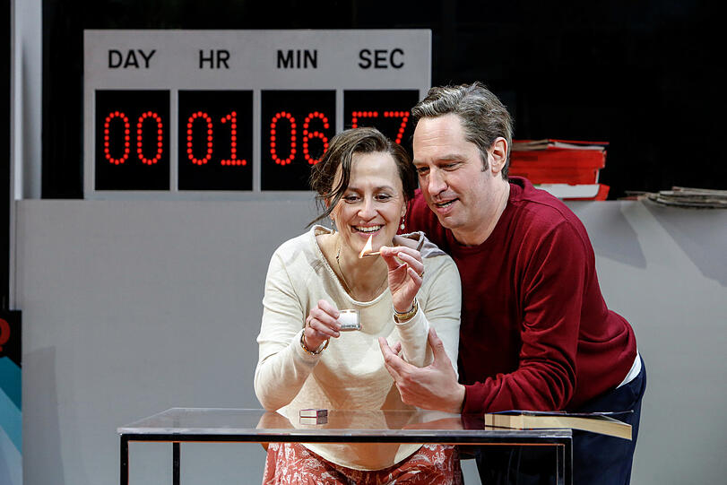 Hochbrisantes Paar: Barbara Horvath und Florian von Manteuffel am Wahlabend mit Ergebnis-Countdown.