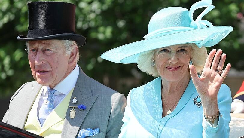 König Charles und Königin Camilla am vierten Tag des Royal Ascot. König Charles und Königin Camilla am vierten Tag des Royal Ascot.