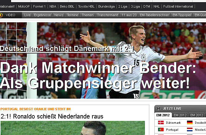 Für Sport1 ist bender der Matchwinner.