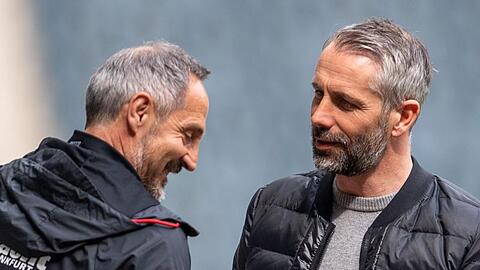 Trainer, die dank Ausstiegsklauseln den Verein wechseln können: Adi Hütter (l) und Marco Rose.