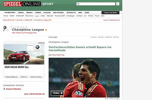 Spiegel Online: "Überragende Leistung des FC Bayern. Die Schweizer waren erschreckend schwach."