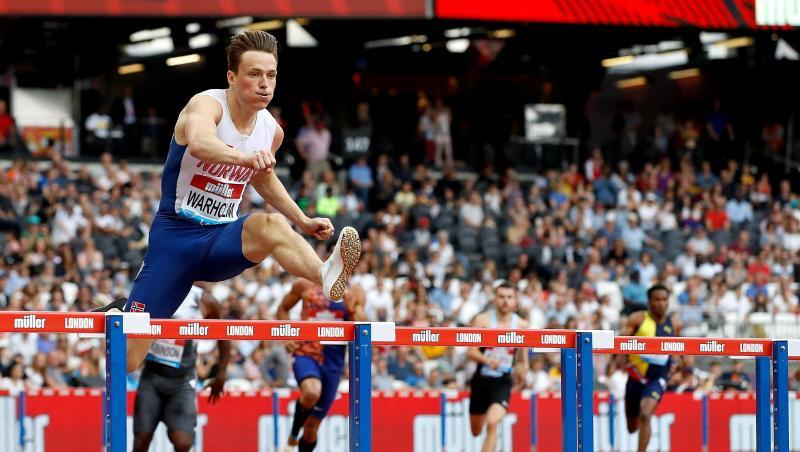 Karsten Warholm stellte über 400 Meter Hürden einen Europarekord auf. Karsten Warholm stellte über 400 Meter Hürden einen Europarekord auf.