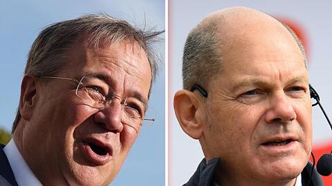 Armin Laschet und Olaf Scholz - ihre Parteien liefern sich ein Kopf-an-Kopf-Rennen.