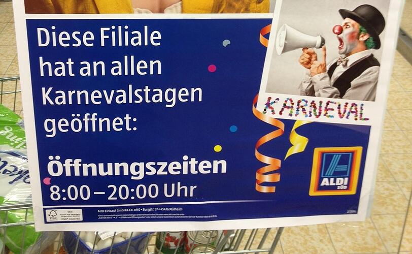 Der Aushang in der Discouter-Filiale in der Hopfenpost.