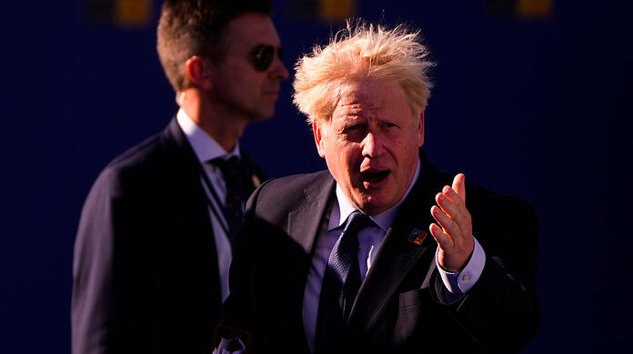 Boris Johnson, Premierminister von Großbritannien, bei seiner Ankunft am zweiten Tag des Nato-Gipfels.
