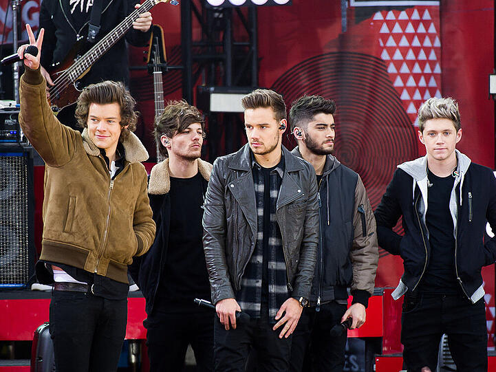 Die Boygroup One Direction: (v.l.n.r.) Harry, Louis, Liam, Zayn und Niall