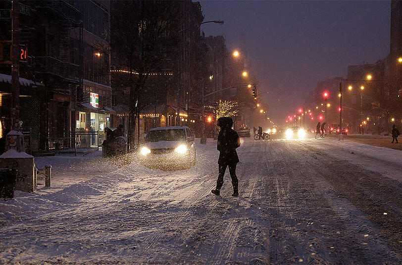 Der Big Apple friert. Bilder von Schneesturm "Juno" aus der Millionenmetropole.