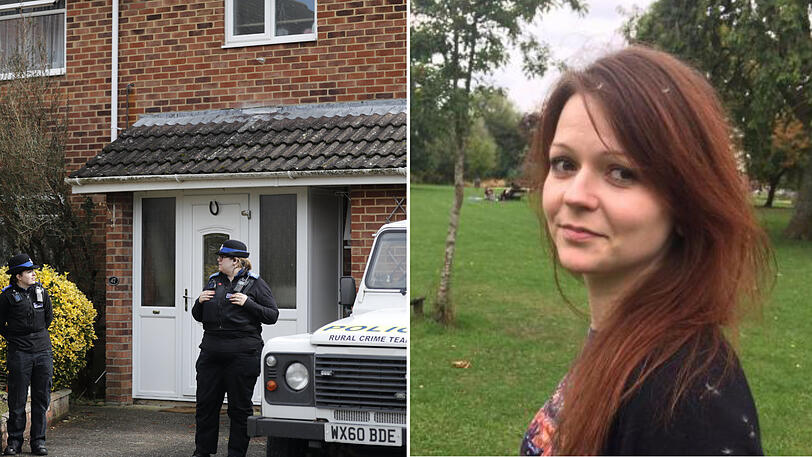 Julia Skripal (r.) lebte gemeinsam mit ihrem Vater Sergej in diesem Haus in Großbritannien. Beide wurden am 4. März vergiftet.