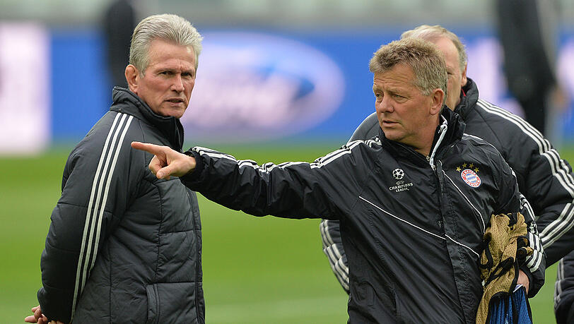 Jupp Heynckes (l.) und sein ehemaliger Co-Trainer Peter Hermann. Jupp Heynckes (l.) und sein ehemaliger Co-Trainer Peter Hermann.