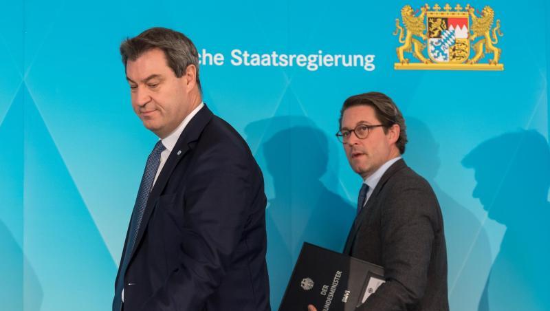 Markus Söder (l, CSU) und Andreas Scheuer (CSU) bei einem Termin. Foto: Peter Kneffel/dpa/Archivbild