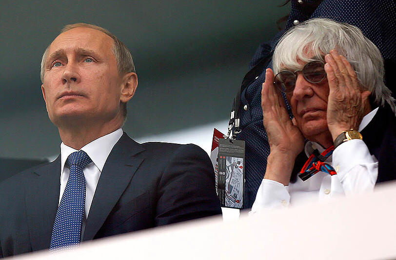 Bezeichnet sich gerne als größter Fan von Wladimir Putin (l.): Bernie Ecclestone.