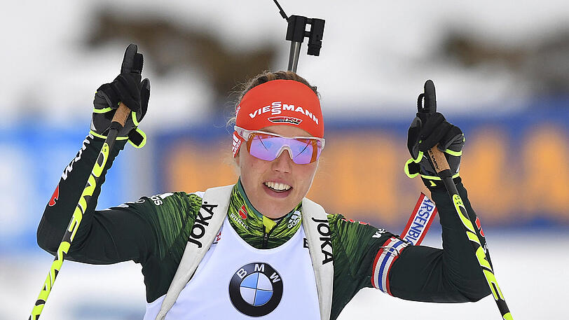 Viertes Rennen, erstes Sieg: Biathlon-Königin Laura Dahlmeier kommt immer besser in Fahrt.