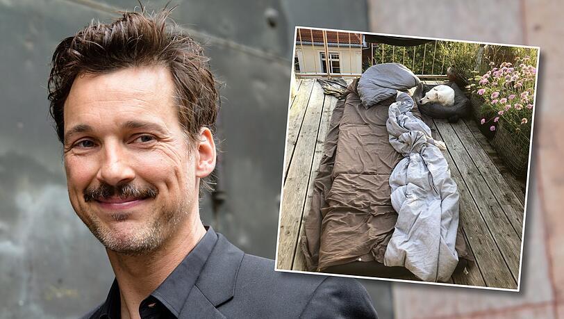 Florian David Fitz hat sich ein Freiluft-Bett gebaut. Florian David Fitz hat sich ein Freiluft-Bett gebaut.