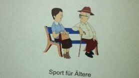Dieser Aushang vom TSV Turnerbund an der Säbener Straße macht Lust auf "Sport für Ältere". Dieser Aushang vom TSV Turnerbund an der Säbener Straße macht Lust auf "Sport für Ältere".