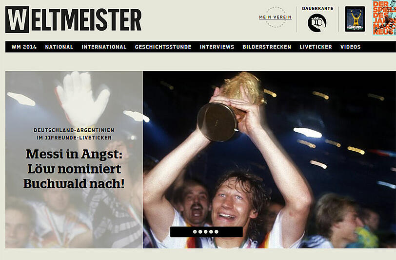 11Freunde.de hat das Logo der Website zu "Weltmeister" umgebaut.