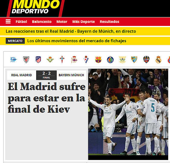 El Mundo Deportivo (Spanien): "Madrid leidet sich ins Finale von Kiew"