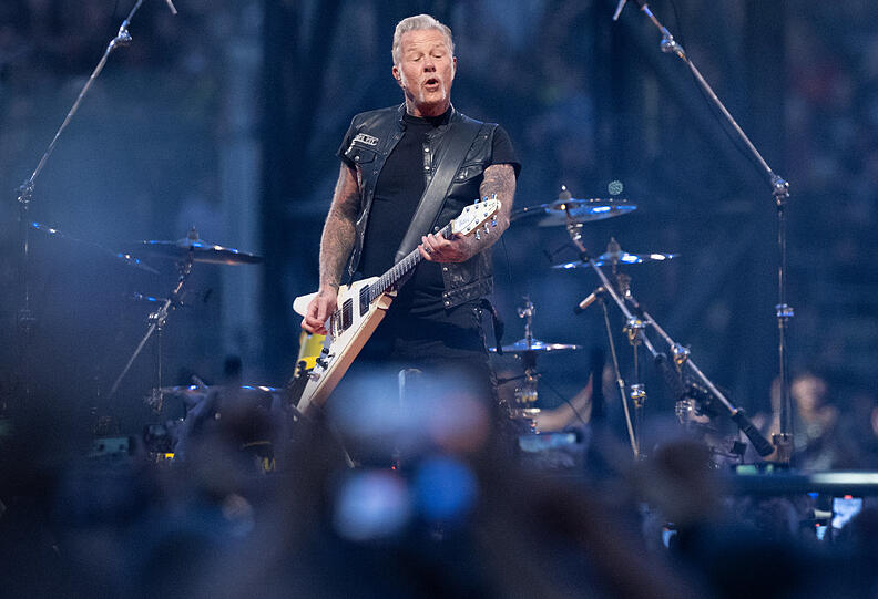 James Hetfield, Sänger und Gitarrist, von der US-Metal-Band Metallica.