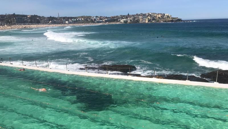 Das Meerwasser-Schwimmbecken "Icebergs" am Bondi Beach gehört zu den bekanntesten Swimming Pools der Welt. Das Meerwasser-Schwimmbecken "Icebergs" am Bondi Beach gehört zu den bekanntesten Swimming Pools der Welt.
