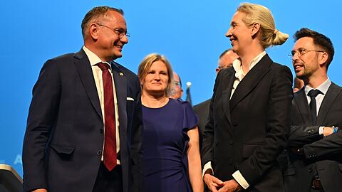 Das Spitzen-Duo Tino Chrupalla und Alice Weidel wird erneut best&auml;tigt.