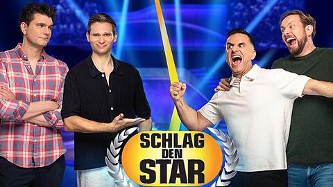 Lutz van der Horst und Fabian Köster treffen bei "Schlag den Star" auf Özcan Cosar und Bastian Bielendorfer (v.l.).