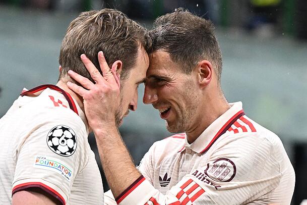 Harry Kane (l) mit Leon Goretzka. Harry Kane (l) mit Leon Goretzka.