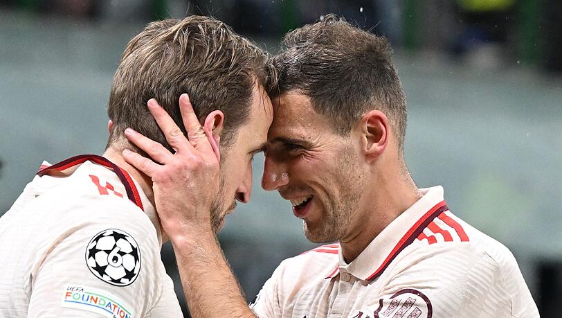 Harry Kane (l) mit Leon Goretzka. Harry Kane (l) mit Leon Goretzka.