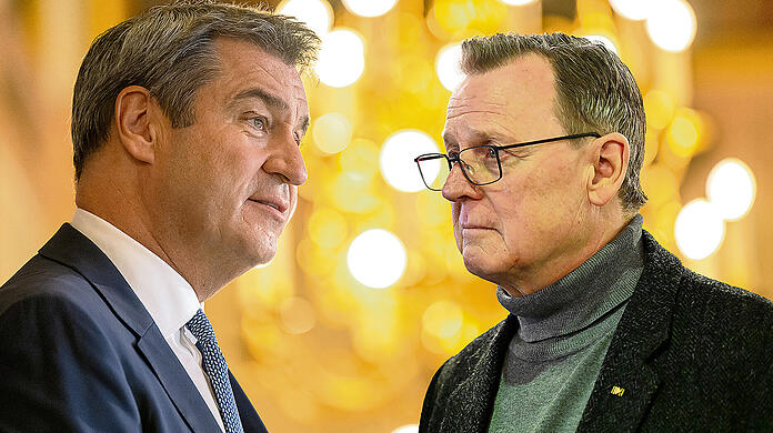 Die Ministerpräsidenten Markus Söder (CSU) und Bodo Ramelow (die Linke). Foto: dpa