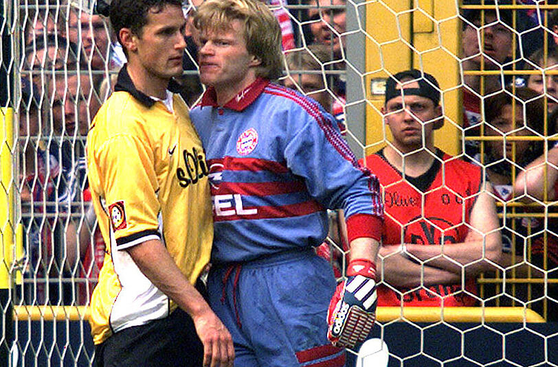 Aber die Geschichte Bayern gegen Dortmund hat weit mehr zu bieten. Von Beiß-Attacken und Kung-Fu-Tritten über Heulsusen, Schützenfeste und bittere Niederlagen. Ein Blick zurück.