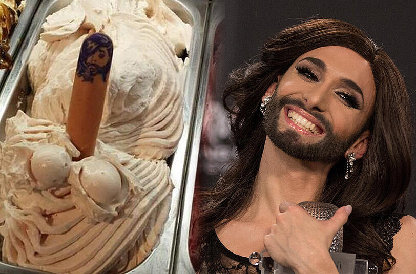 Links die Kreation des Verrückten Eismachers. Rechts das Original.