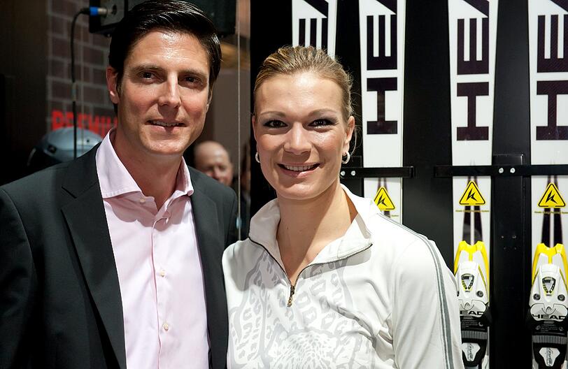 Maria Höfl-Riesch mit ihrem Mann Marcus Höfl.