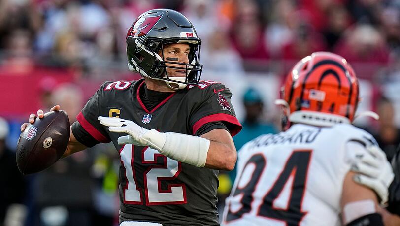 Tampa Bay Buccaneers-Quarterback Tom Brady in Aktion.