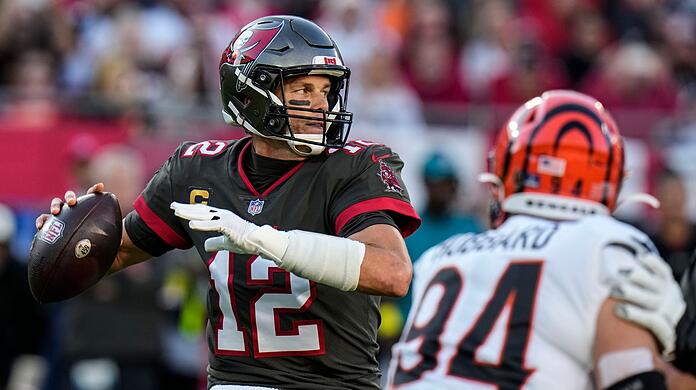 Tampa Bay Buccaneers-Quarterback Tom Brady in Aktion.