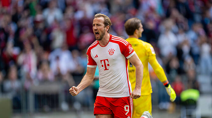 Könnte noch den Tore-Rekord von Robert Lewandowski brechen: Bayern-Stürmer Harry Kane.
