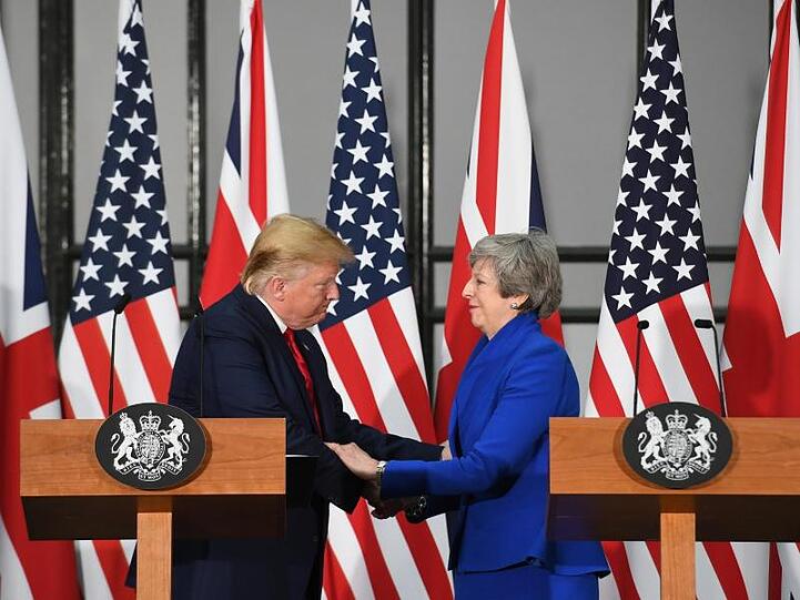 Theresa May und Donald Trump während ihrer gemeinsamen Pressekonferenz.