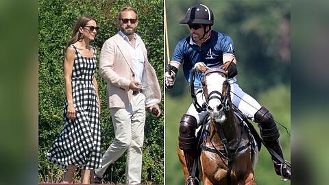 Prinz William hoch zu Ross (re.) und Prinzessin Kate nebst dem Equerry ihres Mannes, Mike Reynolds.