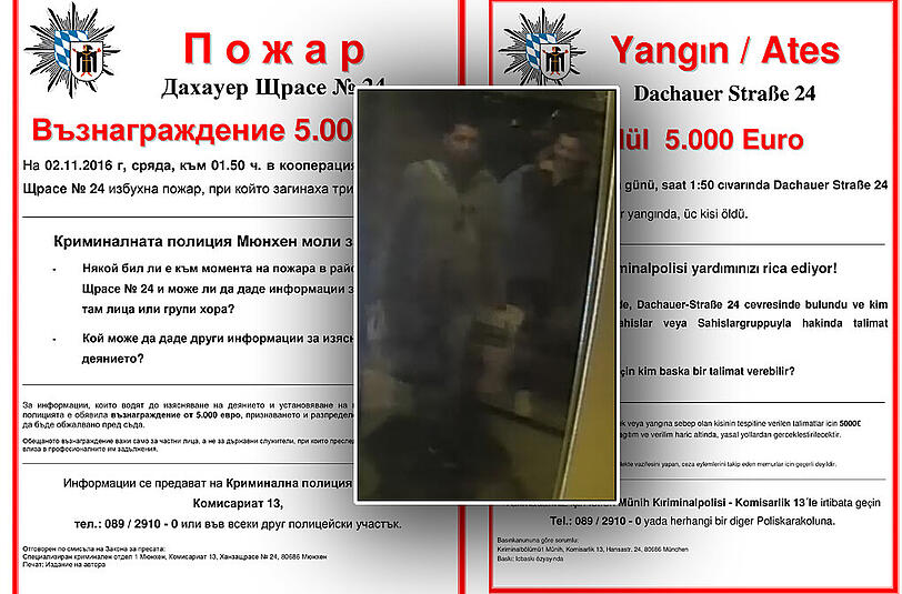 Die Polizei fahndet nach vier Männern, inzwischen auch auf Türkisch und Bulgarisch.