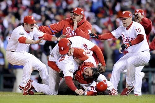 Riesenjubel bei den Phillies nach dem Gewinn der World Series.