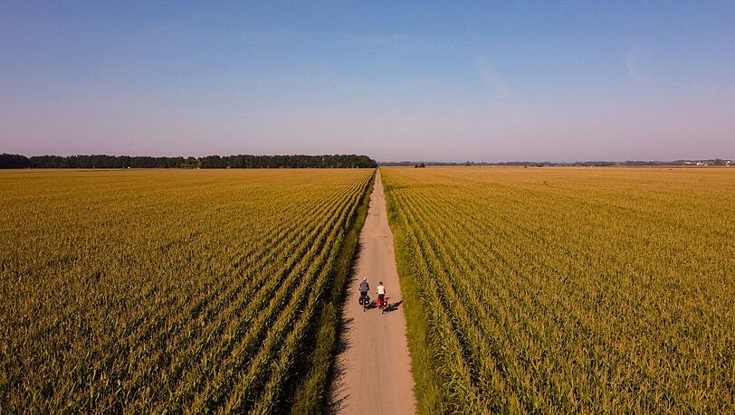 Radeln auf autofreien Wegen.