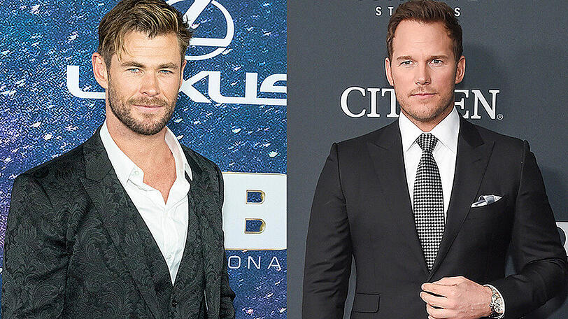 Chris Hemsworth (l.) und Chris Pratt stehen bald wieder gemeinsam vor der Kamera